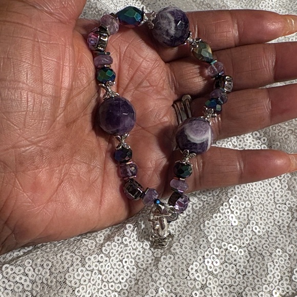 Artisan Chevron Amethyst Custom Purple Statement Bracelet NEWππππππποΈ - Picture 8 of 11